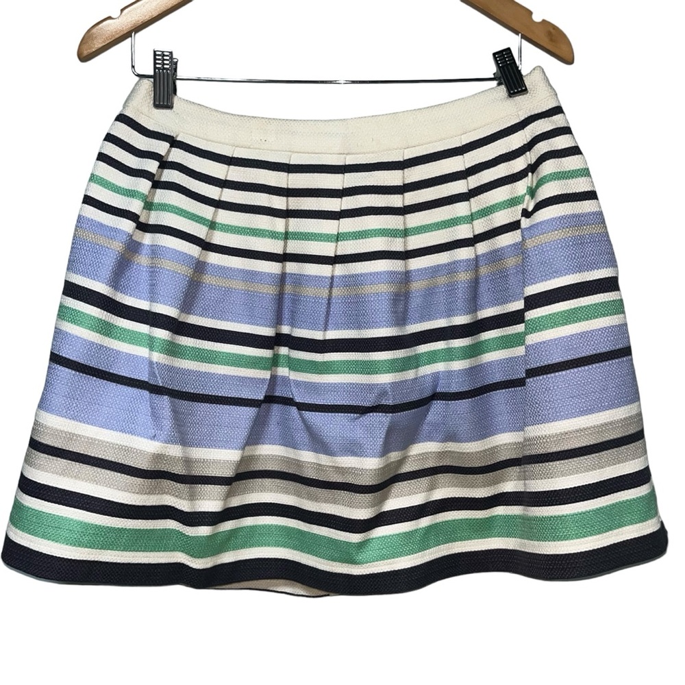 Forever 21 Essentials Striped A-Line Mini Skirt Blue Green White Size Med #523